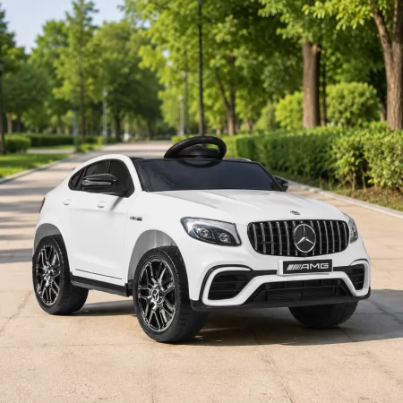 Дитячий електромобіль Джип Mercedes-Benz GLC 63S AMG Bambi M 4140EBLR-1 білий, 4 мотори по 30W, EVA, шкіра, USB, TF