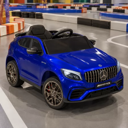 Дитячий електромобіль Джип Mercedes-Benz GLC 63S AMG Bambi M 4140EBLRS-4 синій, фарбований кузов, 4 мотори по 30W, EVA, шкіра, USB, TF
