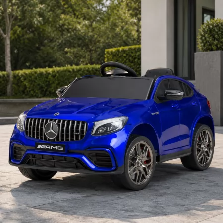 Дитячий електромобіль Джип Mercedes-Benz GLC 63S AMG Bambi M 4140EBLRS-4 синій, фарбований кузов, 4 мотори по 30W, EVA, шкіра, USB, TF