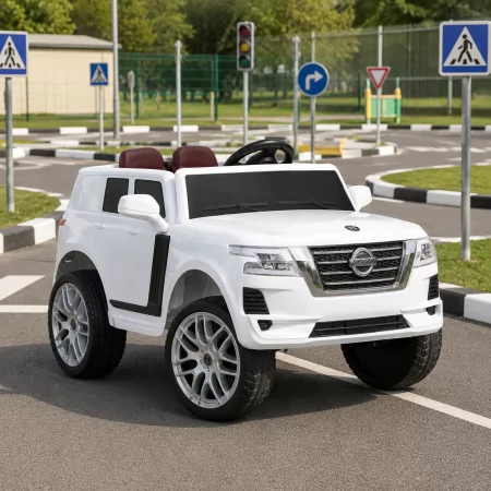 Дитячий електромобіль Джип Nissan Bambi M 4837 EBLR-1 білий, 4 мотори по 25W, EVA, сидіння з екошкіри, MP3, USB Дитячий електромобіль Джип Nissan Bambi M 4837 EBLR-1 білий, 4 мотори по 25W, EVA, сидіння з екошкіри, MP3, USB