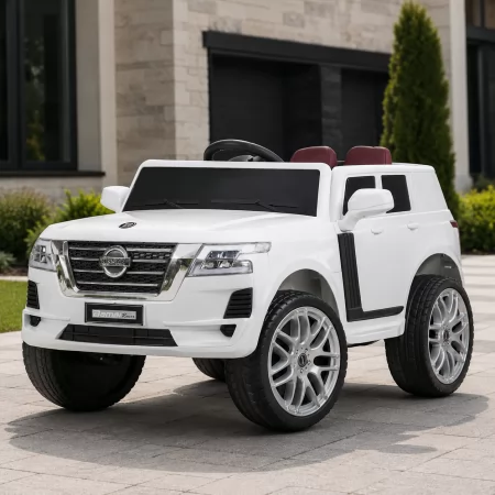 Дитячий електромобіль Джип Nissan Bambi M 4837 EBLR-1 білий, 4 мотори по 25W, EVA, сидіння з екошкіри, MP3, USB