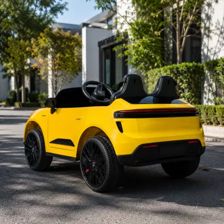 Детский электромобиль Джип Porsche Macan Turbo M 6314EBLR-6 желтый, 2 мотора по 35W, EVA, экокожа, Bluetooth, MP3