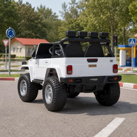 Детский электромобиль Джип Toyota Land Cruiser FJ40 Bambi M 4968 EBLR-1 двухместный белый, 4 мотора по 80W, EVA, кожа, USB, Bluetooth, свет Детский электромобиль Джип Toyota Land Cruiser FJ40 Bambi M 4968 EBLR-1 двухместный белый, 4 мотора по 80W, EVA, кожа, USB, Bluetooth, свет