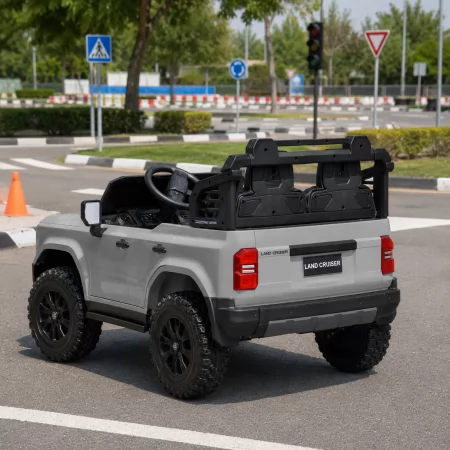 Дитячий електромобіль Джип Toyota Land Cruiser M 6280EBLR-11 двомісний, 2 мотори по 45W, MP3/USB/TF, Bluetooth, EVA, шкіра, сірий
