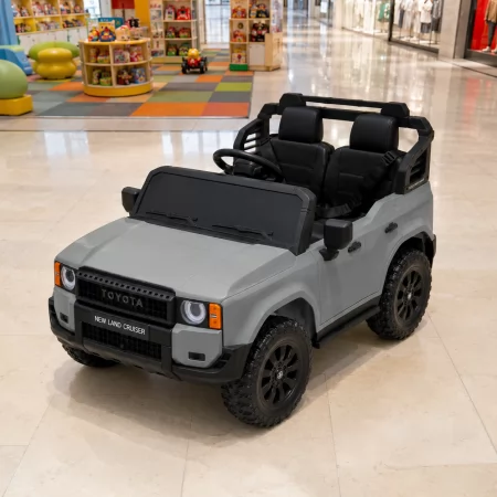 Дитячий електромобіль Джип Toyota Land Cruiser M 6280EBLR-11 двомісний, 2 мотори по 45W, MP3/USB/TF, Bluetooth, EVA, шкіра, сірий