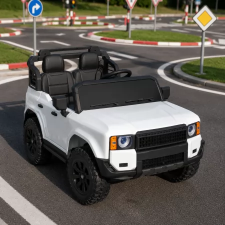 Дитячий електромобіль Джип Toyota Land Cruiser M 6280EBLR-1 двомісний, 2 мотори по 45W, MP3/USB/TF, Bluetooth, EVA, шкіра, білий
