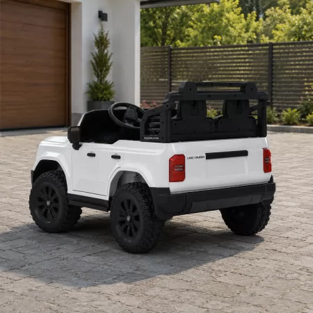 Дитячий електромобіль Джип Toyota Land Cruiser M 6280EBLR-1 двомісний, 2 мотори по 45W, MP3/USB/TF, Bluetooth, EVA, шкіра, білий