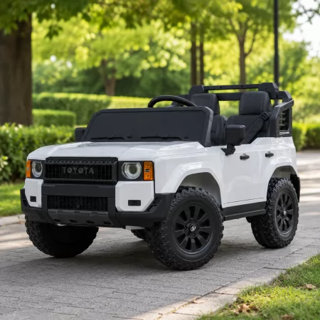 Дитячий електромобіль Джип Toyota Land Cruiser M 6280EBLR-1 двомісний, 2 мотори по 45W, MP3/USB/TF, Bluetooth, EVA, шкіра, білий