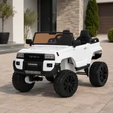 Дитячий електромобіль Джип Toyota Land Cruiser M 6296EBLR-1 двомісний, 4 мотори по 45W, EVA, екошкіра, MP3, Bluetooth, білий Дитячий електромобіль Джип Toyota Land Cruiser M 6296EBLR-1 двомісний, 4 мотори по 45W, EVA, екошкіра, MP3, Bluetooth, білий