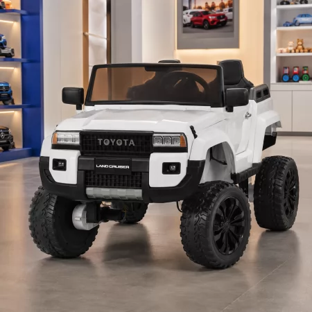 Дитячий електромобіль Джип Toyota Land Cruiser M 6296EBLR-1 двомісний, 4 мотори по 45W, EVA, екошкіра, MP3, Bluetooth, білий Дитячий електромобіль Джип Toyota Land Cruiser M 6296EBLR-1 двомісний, 4 мотори по 45W, EVA, екошкіра, MP3, Bluetooth, білий