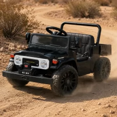 Дитячий електромобіль Джип Toyota Land Cruiser Pickup M 6308EBLR-2 чорний, 2 мотори по 35W, EVA, шкіра, Bluetooth
