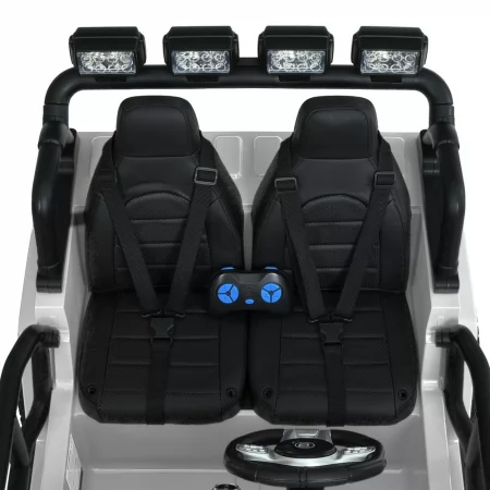 Детский электромобиль Джип Warpath Gravity M 6108EBLR-1 двухместный, 4 мотора по 90W, EVA, кожа, Bluetooth, MP3, USB, FM, белый