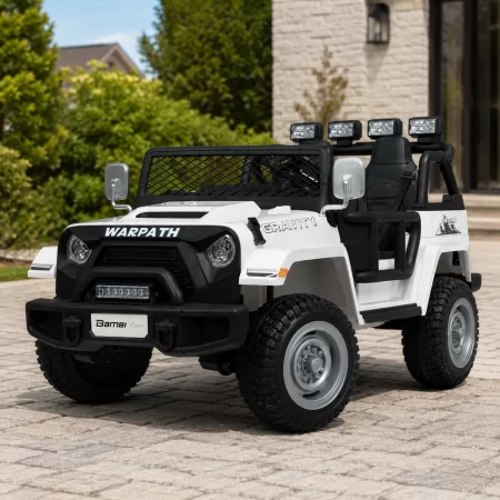 Детский электромобиль Джип Warpath Gravity M 6108EBLR-1 двухместный, 4 мотора по 90W, EVA, кожа, Bluetooth, MP3, USB, FM, белый