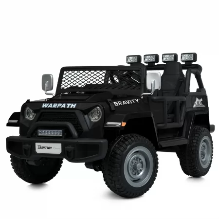 Детский электромобиль Джип Warpath Gravity M 6108EBLR-2 двухместный, 4 мотора по 90W, EVA, кожа, Bluetooth, MP3, USB, FM, черный