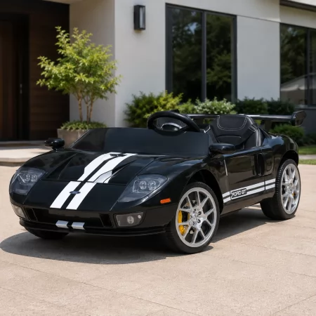 Дитячий електромобіль Ford GT M 6107EBLR-2 чорний, 4 мотори по 90W, Bluetooth, шкіра
