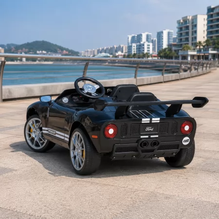 Дитячий електромобіль Ford GT M 6107EBLR-2 чорний, 4 мотори по 90W, Bluetooth, шкіра