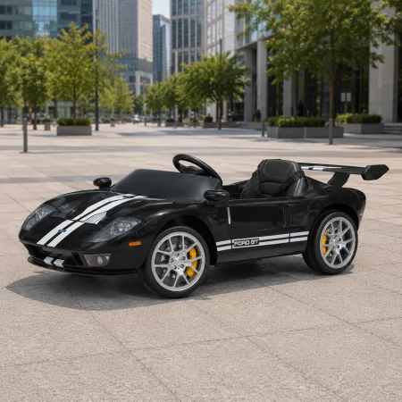 Дитячий електромобіль Ford GT M 6107EBLR-2 чорний, 4 мотори по 90W, Bluetooth, шкіра