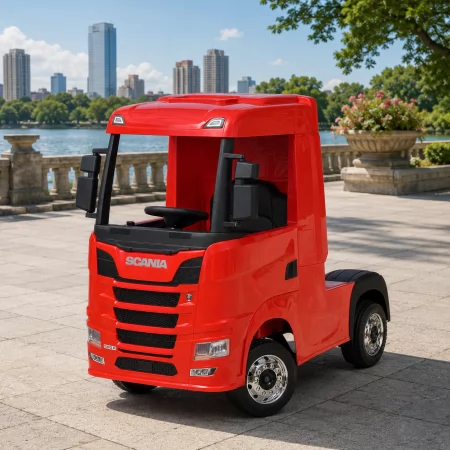Дитячий електромобіль вантажівка Scania R500 M 6062EBLR-3 червоний, 4 мотори по 35W, MP3, USB, Bluetooth, EVA, екошкіра