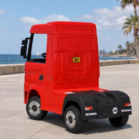 Дитячий електромобіль вантажівка Scania R500 M 6062EBLR-3 червоний, 4 мотори по 35W, MP3, USB, Bluetooth, EVA, екошкіра