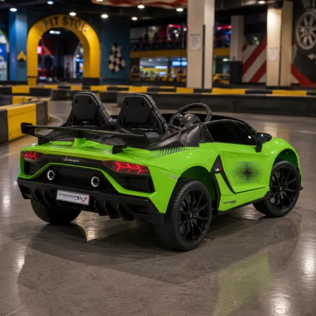 Дитячий електромобіль Lamborghini Aventador SVJ Roadster M 6026EBLR-5 двомісний, 4 мотори по 45W, EVA, екошкіра, MP3, Bluetooth, зелений Дитячий електромобіль Lamborghini Aventador SVJ Roadster M 6026EBLR-5 двомісний, 4 мотори по 45W, EVA, екошкіра, MP3, Bluetooth, зелений