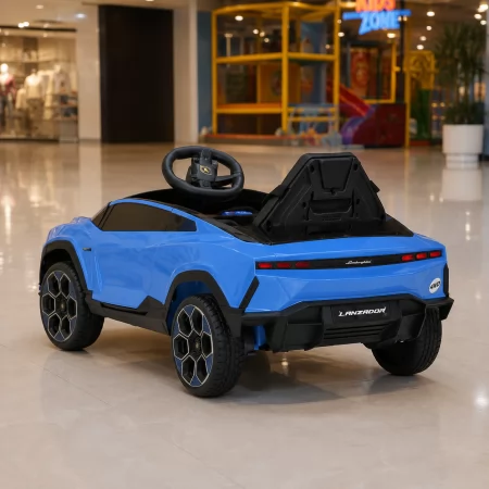 Дитячий електромобіль Lamborghini Lanzador Concept M 6293EBLR-4 синій, 4 мотори по 25W, EVA, шкіра, MP3, USB, Bluetooth