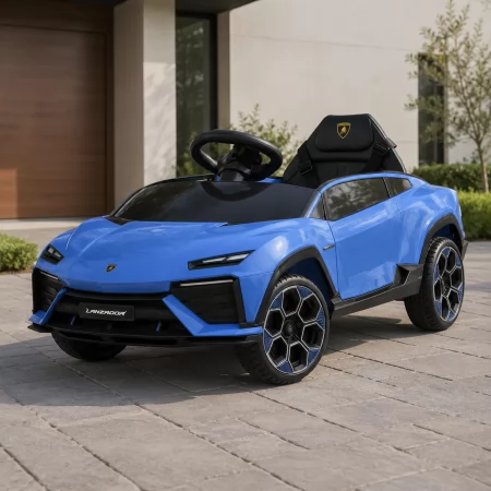 Дитячий електромобіль Lamborghini Lanzador Concept M 6293EBLR-4 синій, 4 мотори по 25W, EVA, шкіра, MP3, USB, Bluetooth
