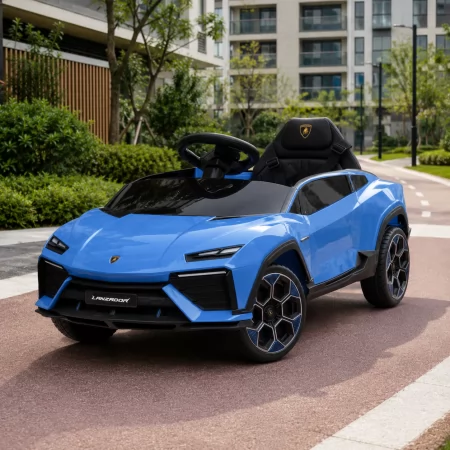 Дитячий електромобіль Lamborghini Lanzador Concept M 6293EBLR-4 синій, 4 мотори по 25W, EVA, шкіра, MP3, USB, Bluetooth