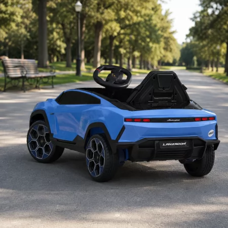 Дитячий електромобіль Lamborghini Lanzador Concept M 6293EBLR-4 синій, 4 мотори по 25W, EVA, шкіра, MP3, USB, Bluetooth