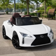 Дитячий електромобіль Lexus LC 500 Bambi JE 1618 EBLR-1, білий, 2 мотори по 35W, EVA колеса, шкіряне сидіння