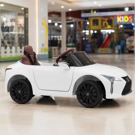 Дитячий електромобіль Lexus LC 500 Bambi JE 1618 EBLR-1, білий, 2 мотори по 35W, EVA колеса, шкіряне сидіння