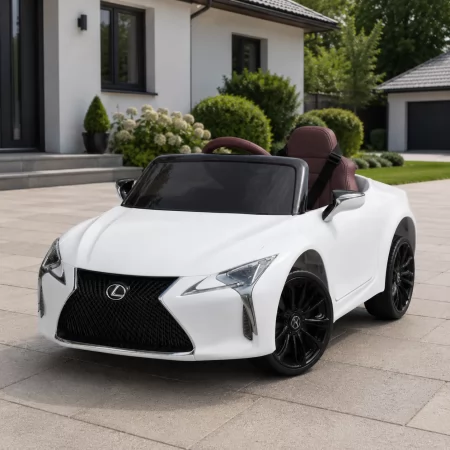 Дитячий електромобіль Lexus LC 500 Bambi JE 1618 EBLR-1, білий, 2 мотори по 35W, EVA колеса, шкіряне сидіння