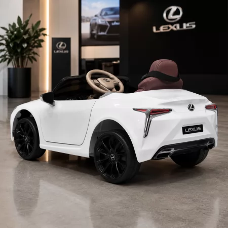 Дитячий електромобіль Lexus LC 500 Bambi JE 1618 EBLR-1, білий, 2 мотори по 35W, EVA колеса, шкіряне сидіння