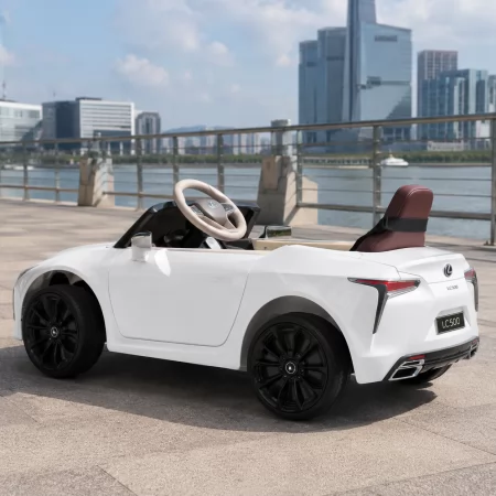Дитячий електромобіль Lexus LC 500 Bambi JE 1618 EBLR-1, білий, 2 мотори по 35W, EVA колеса, шкіряне сидіння
