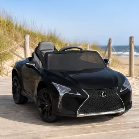 Детский электромобиль Lexus LC 500 Bambi JE 1618 EBLR-2, черный, 2 мотора по 35W, EVA колёса, кожаное сиденье