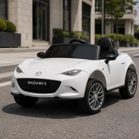 Дитячий електромобіль Mazda MX-5 M 5846EBLR-1 білий, 4 мотори по 25W, EVA, екошкіра, MP3, USB, TF, Bluetooth