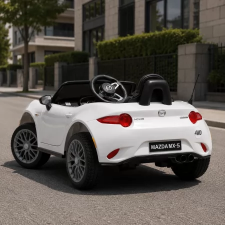 Дитячий електромобіль Mazda MX-5 M 5846EBLR-1 білий, 4 мотори по 25W, EVA, екошкіра, MP3, USB, TF, Bluetooth