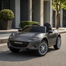Дитячий електромобіль Mazda MX-5 M 5846EBLRS-11 сірий, 4 мотори по 25W, EVA, екошкіра, Bluetooth, MP3