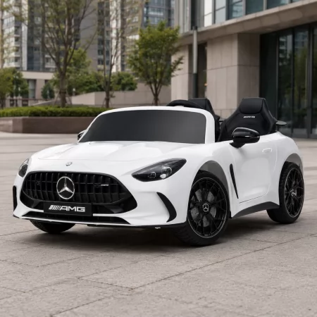 Дитячий електромобіль Mercedes-AMG GT R Roadster M 6313EBLR-1 білий, двомісний, 4 мотори по 200W, EVA, шкіра, MP3, Bluetooth