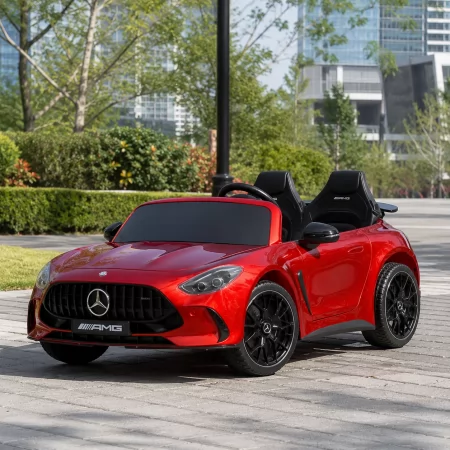 Детский электромобиль Mercedes-AMG GT R Roadster M 6315EBLRS-3 красный, двухместный, 2 мотора по 320W, EVA, кожа, Bluetooth, автопокраска