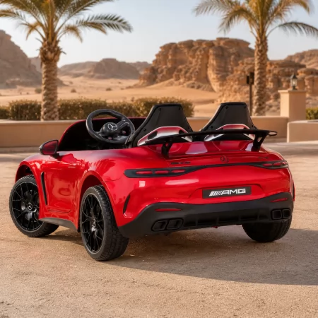 Детский электромобиль Mercedes-AMG GT R Roadster M 6315EBLRS-3 красный, двухместный, 2 мотора по 320W, EVA, кожа, Bluetooth, автопокраска