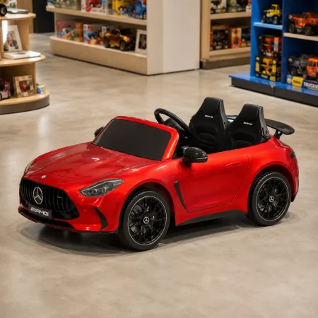 Детский электромобиль Mercedes-AMG GT R Roadster M 6315EBLRS-3 красный, двухместный, 2 мотора по 320W, EVA, кожа, Bluetooth, автопокраска