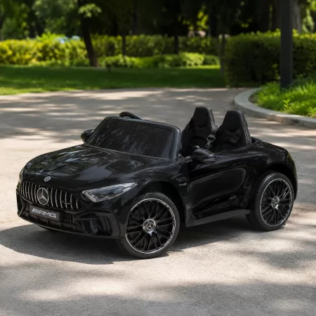 Детский электромобиль Mercedes-AMG SL 63 Roadster Bambi M 5098EBLRS-2 двухместный, 4 мотора по 35W, EVA, кожа, MP3, USB, Bluetooth, автопокраска, черный