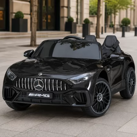 Детский электромобиль Mercedes-AMG SL 63 Roadster Bambi M 5098EBLRS-2 двухместный, 4 мотора по 35W, EVA, кожа, MP3, USB, Bluetooth, автопокраска, черный