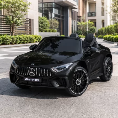 Детский электромобиль Mercedes-AMG SL 63 Roadster Bambi M 5098EBLRS-2 двухместный, 4 мотора по 35W, EVA, кожа, MP3, USB, Bluetooth, автопокраска, черный