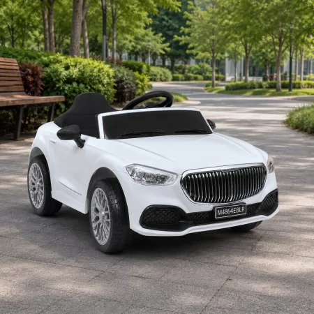 Детский электромобиль Mercedes Bambi M 4864 EBLR-1, белый, 2 мотора по 35W, MP3, USB, EVA, кожаное сиденье