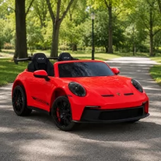 Детский электромобиль Porsche 911 GT3 RS M 6111EBLR-3 красный двухместный, 2 мотора по 320W, EVA, кожа, MP3, Bluetooth
