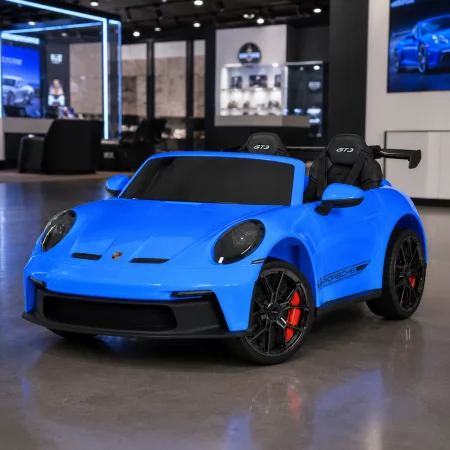Дитячий електромобіль Porsche 911 GT3 RS M 6111EBLR-4 двомісний, 2 мотори по 320W, EVA, екошкіра, Bluetooth, MP3, синій