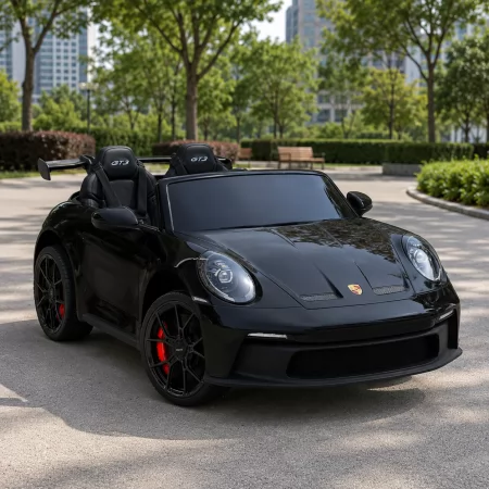 Детский электромобиль Porsche 911 GT3 RS M 6111EBLR-6 желтый, двухместный, 2 мотора по 320W, EVA, кожа, Bluetooth, MP3