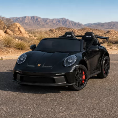 Детский электромобиль Porsche 911 GT3 RS M 6111EBLR-6 желтый, двухместный, 2 мотора по 320W, EVA, кожа, Bluetooth, MP3