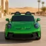 Детский электромобиль Porsche 911 GT3 RS M 6111EBLRS-5 двухместный, 2 мотора по 320W, EVA, экокожа, Bluetooth, MP3, зеленый? автопокраска